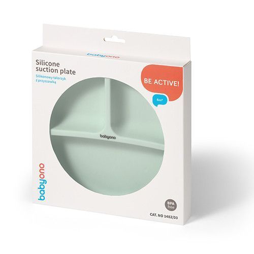 Мисочка на три секции силиконовая с присоской Babyono Зеленый УТ000007630 фото