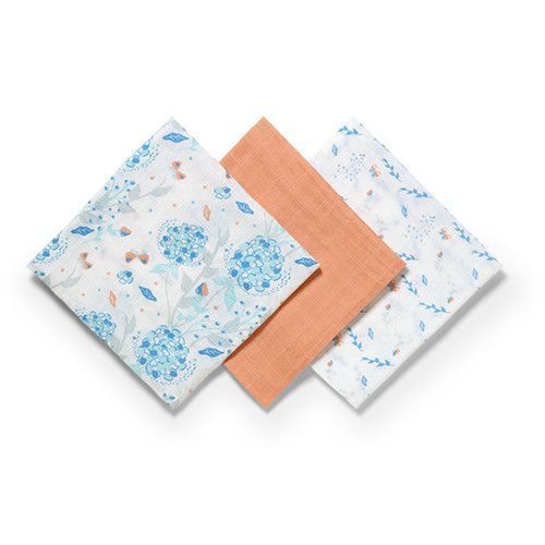 Муслиновые хлопковые пеленки 70х70 см Babyono Кирпичный, 3 шт УТ000006115 фото