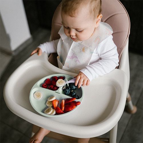 Мисочка на три секции силиконовая с присоской Babyono Зеленый УТ000007630 фото