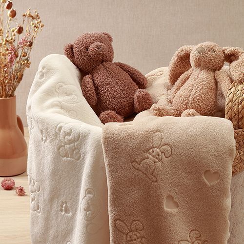 Плед дитячий м'який з ведмедиком Babyono кремовий УТ000012212 фото