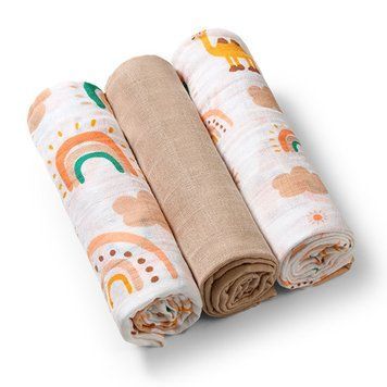 Пелюшки муслинові бавовняні Babyono 70х70см Кремовий 3шт УТ000006116 фото