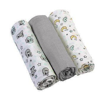 Пелюшки муслинові бавовняні 70х70см Babyono Сірий 3 шт 764295 фото