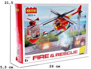 Конструктор "Пожарные" (164 элм.) Вертолет УТ000006427 фото