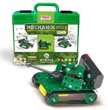 Металлический конструктор с электромотором в пластиковом кейсе "MECHANIX"Военные(118элм/5мод) УТ000006002 фото
