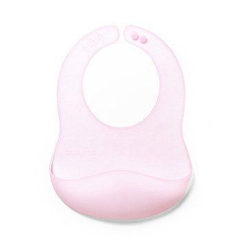 Нагрудник силіконовий ультратонкий з регульованою застібкою Babyono 26 см x 21 см Рожевий УТ000007470 фото
