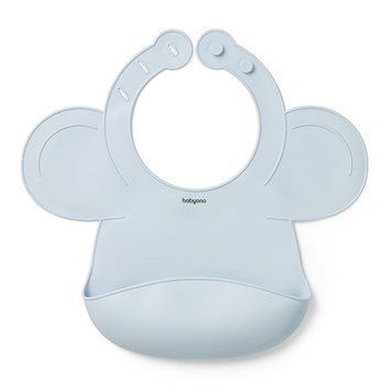 Нагрудник силіконовий з регульованою застібкою Babyono 30см x 28см Блакитний УТ000007633 фото