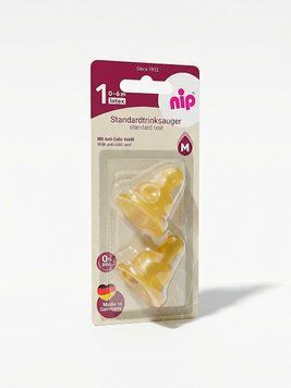 Соска латекс антиколиковая анатомическая NIP (от 0 до 6 месяцев) М средний поток 2шт 763728 фото