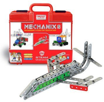 Металлический конструктор, развивающий в пластиковом кейсе "MECHANIX" №5 (301 элм./25 моделей) УТ000005986 фото