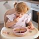 Силіконова тарілка на три секції з присоскою та кришечкою Babyono Рожева 1661-02 фото 7