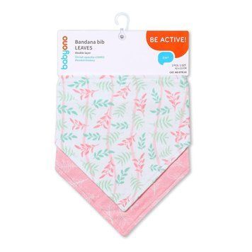 Нагрудник-хустинка Листочки 42см x 21см Babyono 2 шт УТ000006215 фото